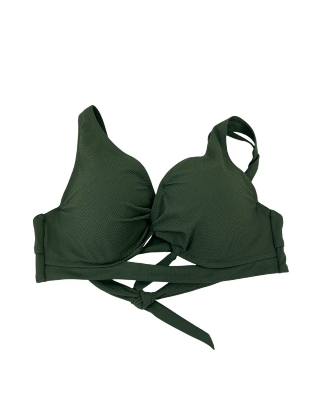 Shade & Shore Womens Green Bikini Top Push-Up Swimwear Size 34DD Back Strappy - Picture 6 of 13